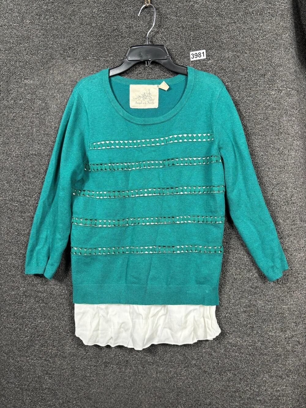 Angel of the North Sweater Womens Small Ruffle Hem Knit Pullover Anthropologie